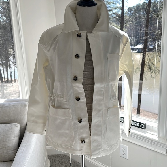 NWT Amour Vert Rylee Organic Cotton Jacket, Medium, Ivory - Picture 1 of 9